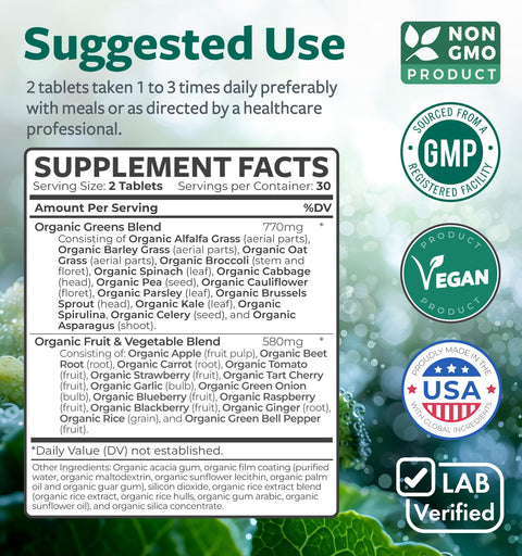 Organic Greens Tablets