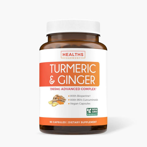 Turmeric & Ginger with Bioperine, Ginger Extract, and 95% Curcuminoids Powder