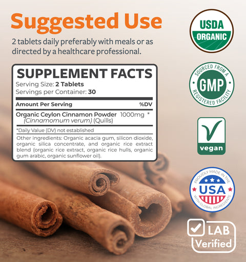 Organic Ceylon Cinnamon Tablets